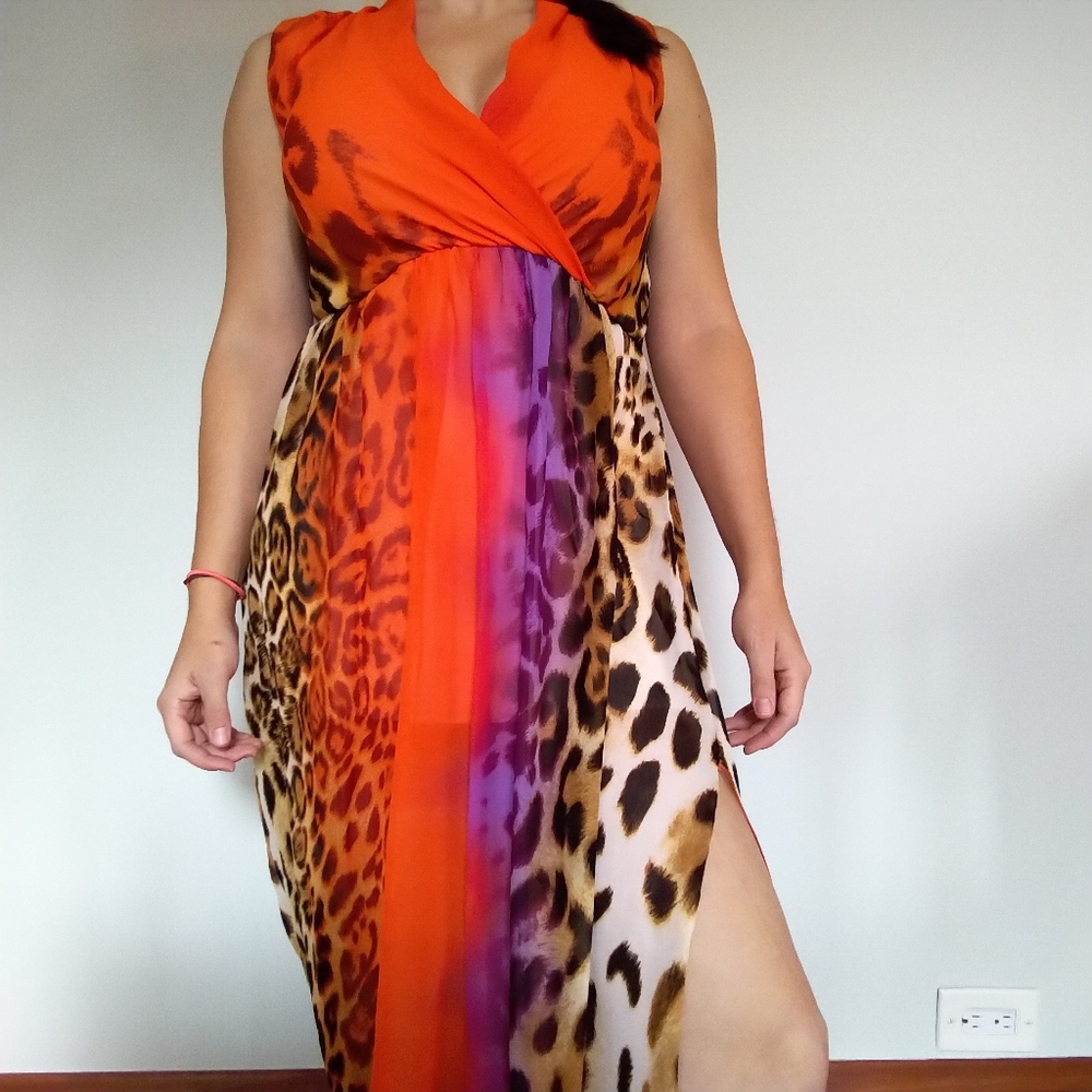 Sunset Leopard Maxi Dress